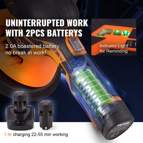 Cordless Buffer Polisher with 2PCS 12V 40Ah Lithium Batteries 6inch