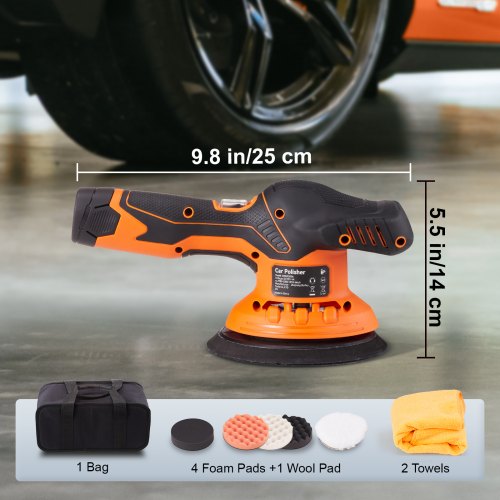 Cordless Buffer Polisher with 2PCS 12V 40Ah Lithium Batteries 6inch