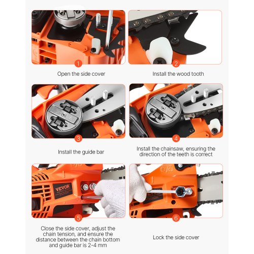 Gas Chainsaw 25.4CC 12" 1.2HP Gasoline Powered Chain Saw Handheld