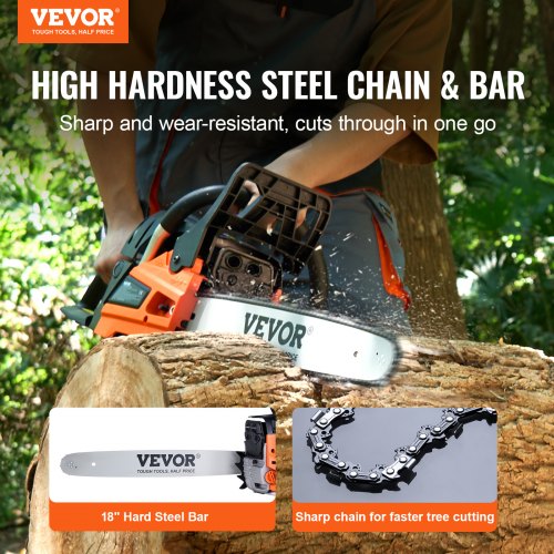 Gas Chainsaw 52CC 18 255HP Gasoline Powered Chain Saw Handheld Cordless