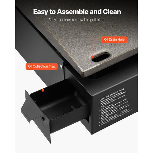 Gas Griddle 2 Burner Tabletop 22 Inch Portable Griddles Propane With Lid Oil