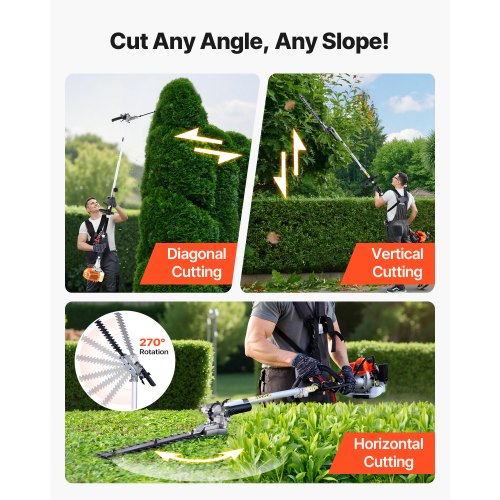 Gas Hedge Trimmer 2 Cycle Gas Power Handheld Hedge Trimmer 4in1 26cc