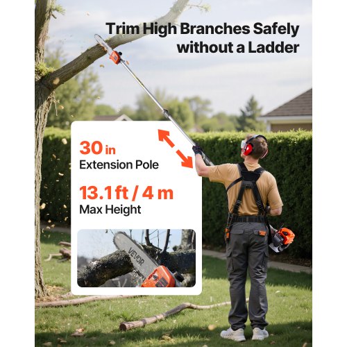 Gas Hedge Trimmer 2 Cycle Power Handheld 6In1 26Cc Weed Eater With Extension