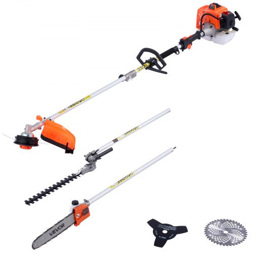 Gas Hedge Trimmer 2 Cycle Power Handheld 5In1 63Cc Cordless Weed Eater With