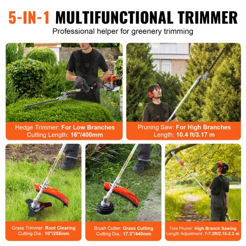 26CC 6in1 MultiFunctional Trimming Tools Gas Hedge Trimmer Weed Eater