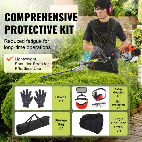 15.7inch 26CC 2 Cycle Gas Hedge Trimmer Gas Powered Pole Hedge Trimmer
