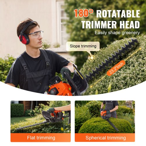 232inch 26CC 2 Cycle Gas Hedge Trimmer Gas Powered Handheld Hedge Trimmer