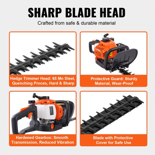 232inch 26CC 2 Cycle Gas Hedge Trimmer Gas Powered Handheld Hedge Trimmer