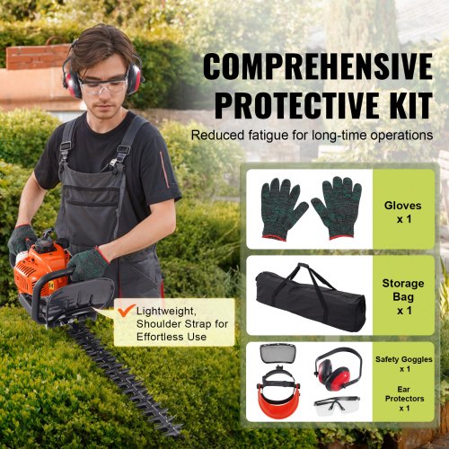 232inch 26CC 2 Cycle Gas Hedge Trimmer Gas Powered Handheld Hedge Trimmer