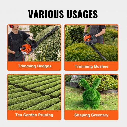 232inch 26CC 2 Cycle Gas Hedge Trimmer Gas Powered Handheld Hedge Trimmer