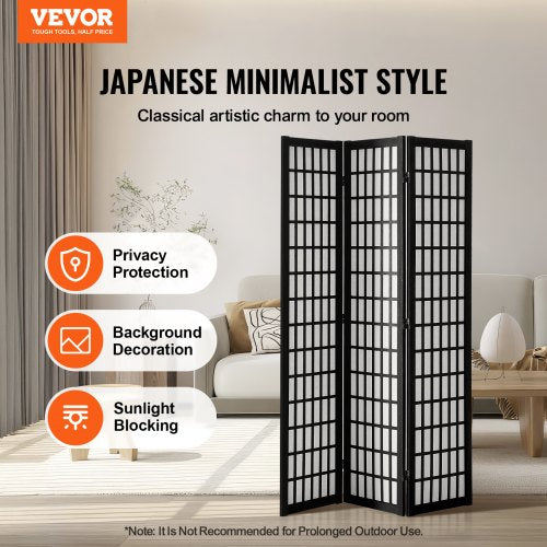 Room Divider 3 Panel Japanese Room Divider Wood Folding Privacy Screen