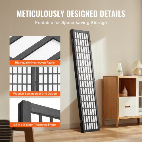 Room Divider 3 Panel Japanese Room Divider Wood Folding Privacy Screen