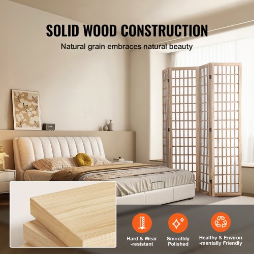 Room Divider 4 Panel Japanese Room Divider Folding Privacy Screen Indoor