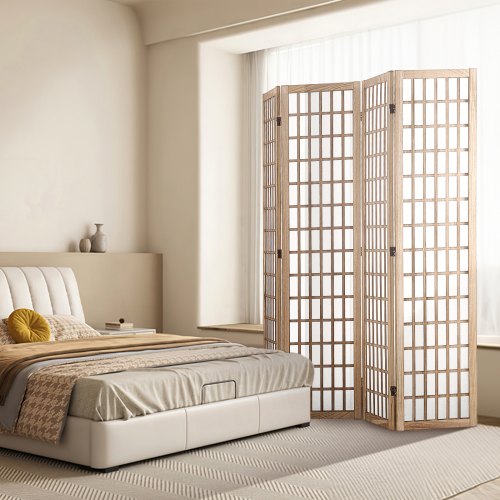 Room Divider 4 Panel Japanese Room Divider Folding Privacy Screen Indoor