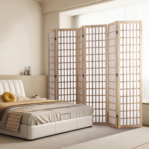 Room Divider 6 Panel Japanese Room Divider Wood Folding Privacy Screen