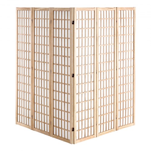 Room Divider 6 Panel Japanese Room Divider Wood Folding Privacy Screen