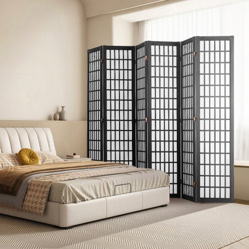 Room Divider 6 Panel Japanese Room Divider Folding Privacy Screen Indoor