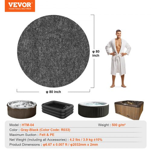 80 Inch Diameter Round Hot Tub Mat Extra Large Inflatable Hot Tub Pad