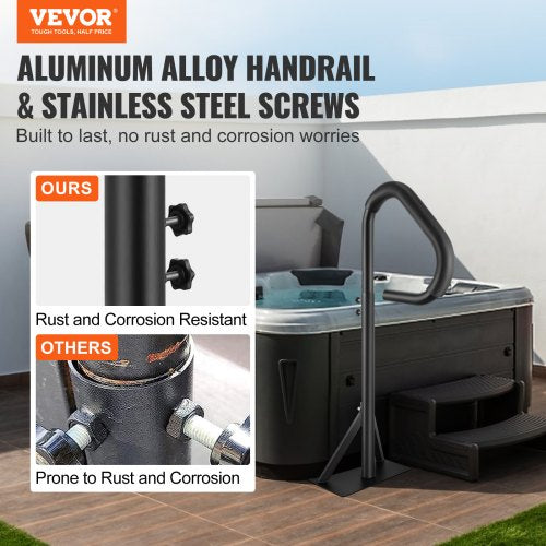 Hot Tub Handrail 360 Rotatable Spa Side Handrail with 3557 Adjustable