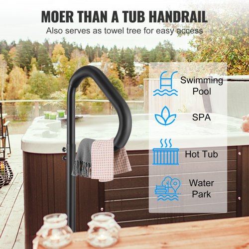 Hot Tub Handrail 360 Rotatable Spa Side Handrail with 3557 Adjustable