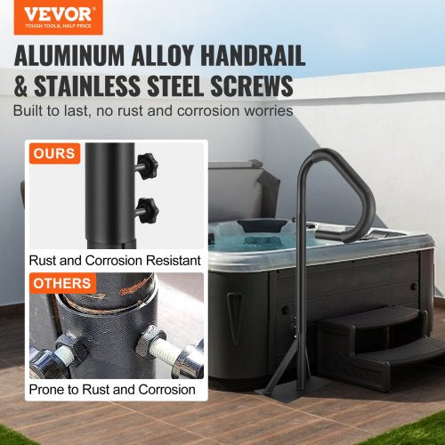 Hot Tub Handrail 360 Rotatable Spa Side Handrail with 4863 Adjustable