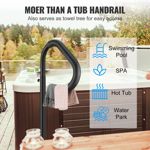 Hot Tub Handrail 360 Rotatable Spa Side Handrail with 4863 Adjustable
