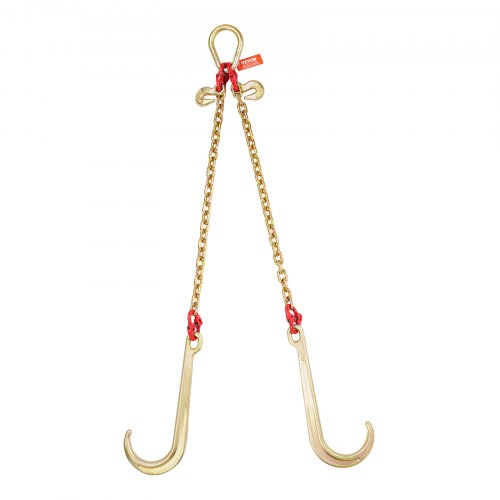 G80 V Bridle Chain 516 x 2 Towing Chain Bridle with 15 J Hooks and Grab