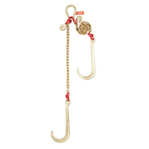 G80 V Bridle Chain 516 x 2 Towing Chain Bridle with 15 J Hooks and Grab