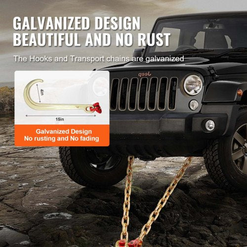 G80 V Bridle Chain 38 x 2 Towing Chain Bridle with 15 J Hooks T Hooks