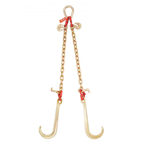 G80 V Bridle Chain 38 x 2 Towing Chain Bridle with 15 J Hooks T Hooks