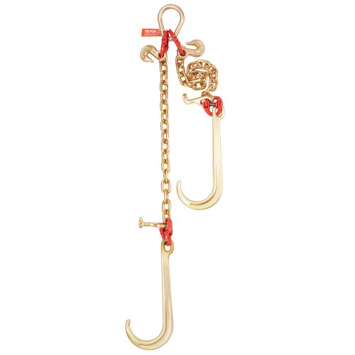 G80 V Bridle Chain 38 x 2 Towing Chain Bridle with 15 J Hooks T Hooks