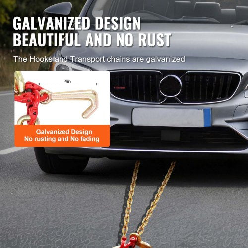 G80 V Bridle Chain 516 x 3 Towing Chain Bridle with R Hooks T Hooks J