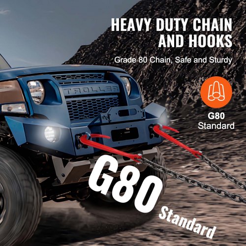 G80 V Bridle Chain 38 x 3 Towing Chain Bridle with 15 J Hooks and Grab