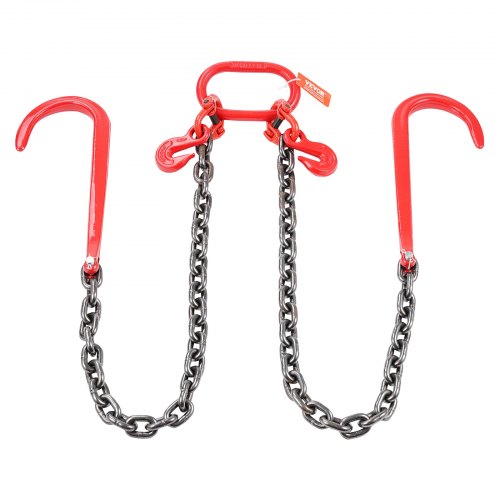 G80 V Bridle Chain 38 x 3 Towing Chain Bridle with 15 J Hooks and Grab