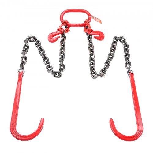 G80 V Bridle Chain 38 x 3 Towing Chain Bridle with 15 J Hooks and Grab