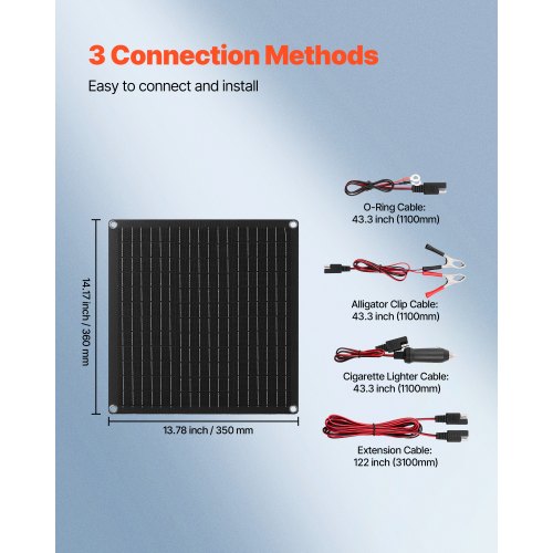20W 12V Solar Panel Battery Charger Solar Battery Trickle Charger