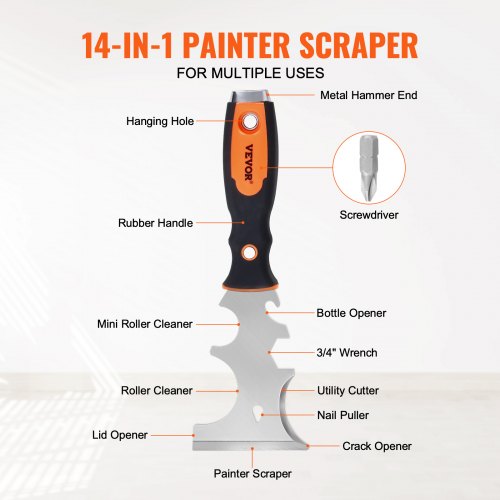 Drywall Knife Set 6 PCS Drywall Tools Includes 3 Painter Scraper Two