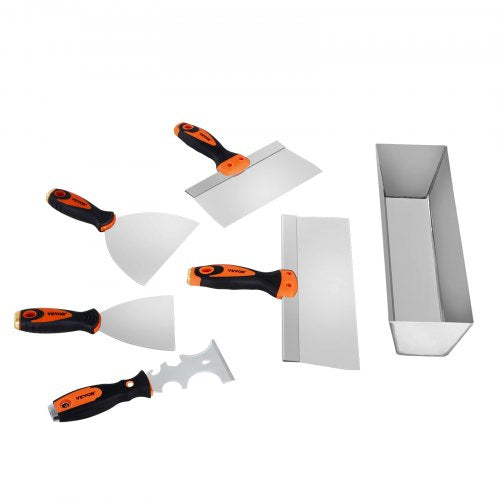 Drywall Knife Set 6 PCS Drywall Tools Includes 3 Painter Scraper Two