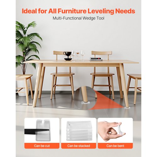 Furniture Leveling Shims 30 PCS 197 x 116 x22 inch NonSkid Clear