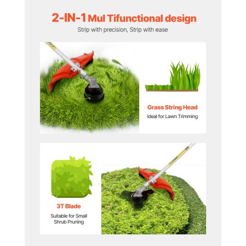 String Trimmer 252CC 2Stroke Gas Powered Weed Wacker 169 Cordless