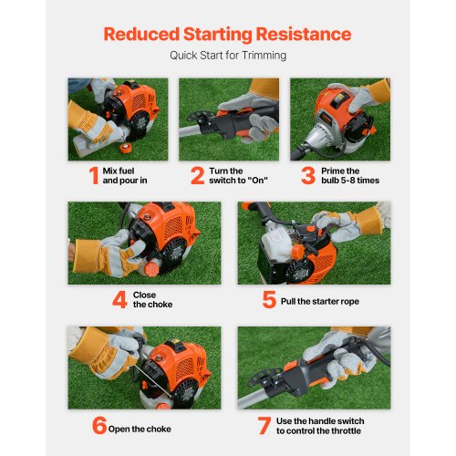 String Trimmer 252CC 2Stroke Gas Powered Weed Wacker 169 Cordless