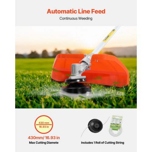 String Trimmer 252CC 2Stroke Gas Powered Weed Wacker 169 Cordless