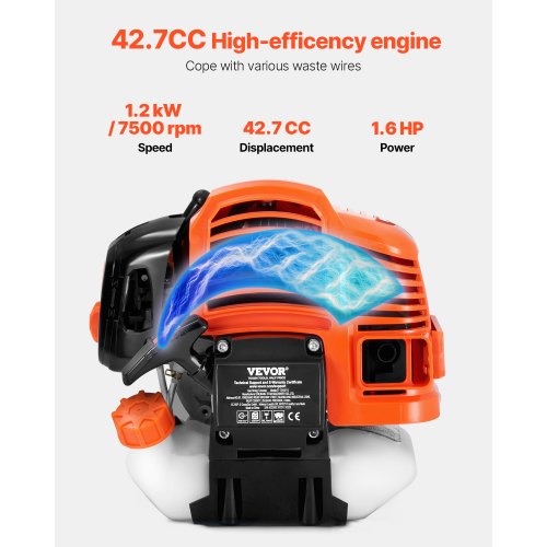String Trimmer 427CC 2Stroke Gas Powered Weed Wacker 169 Cordless