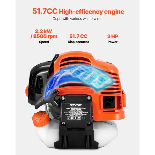 String Trimmer 517CC 2Stroke Gas Powered Weed Wacker 169 Cordless