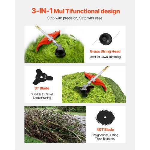 String Trimmer 517CC 2Stroke Gas Powered Weed Wacker 169 Cordless