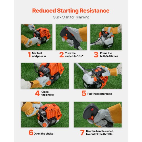 String Trimmer 517CC 2Stroke Gas Powered Weed Wacker 169 Cordless