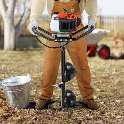 Post Hole Digger 52cc 1450W Auger Post Hole digger Gas Powered Earth