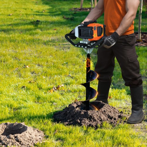 Post Hole Digger Gas Powered 52CC 1450W Earth Auger Gas Auger with 8