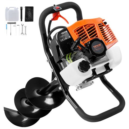 Post Hole Digger Gas Powered 63CC 2400W Earth Auger Gas Auger with 8