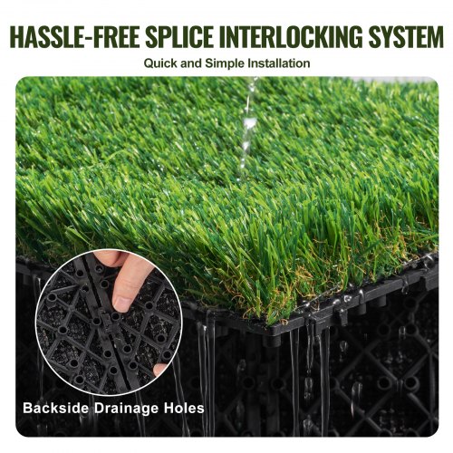 Artifical Grass Tiles Interlocking Turf Deck Set 18 Pack – 12x12